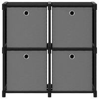 VidaXL Kast met 4 vakken met boxen 69x30x72,5 cm stof zwart - thumbnail