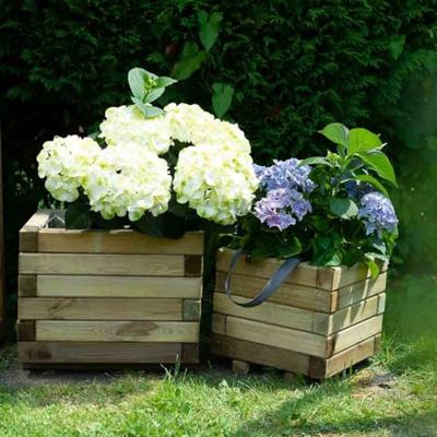 Siena Garden TAUNUS TANUSSLIM 50 Plantenbak Dennenhout, Vlies Natuur, Zwart