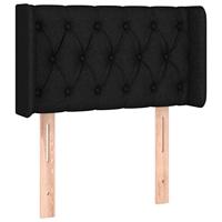 Hoofdbord met randen 83x16x78/88 cm stof zwart - thumbnail