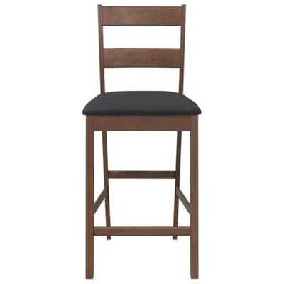 Barkrukken met kussens 2 st massief hout rubber bruin