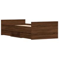 Bedframe hoofd- en voeteneinde bruin eikenkleur 100x200 cm - thumbnail