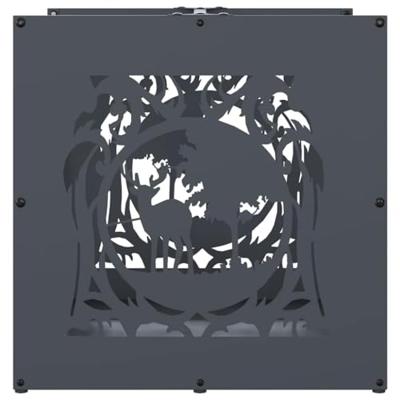VidaXL Brandhoutrek 40x40x40 cm koudgewalst staal antracietkleurig