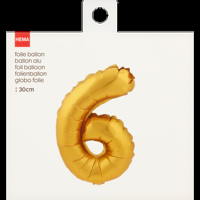 HEMA Folie Ballon Nummer 6 30 cm bij Jumbo - thumbnail