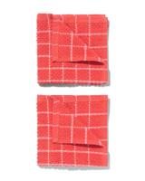 HEMA Vaatdoekjes 30x30 katoen rood - 2 stuks (koraal) - thumbnail