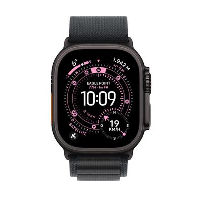 Apple Watch Ultra 3 GPS + Cellular - 49 mm - Zwarte titanium kast - Zwarte Alpine Loop-band - Medium - thumbnail