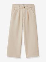Wijde broek voor meisjes CYRILLUS zandbeige - thumbnail