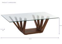 Hoofdtafel DKD Home Decor Kristal Walnoot Aluminium 130 x 70 x 42 cm - thumbnail