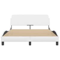 Bedframe met hoofdbord kunstleer wit 140x190 cm - thumbnail