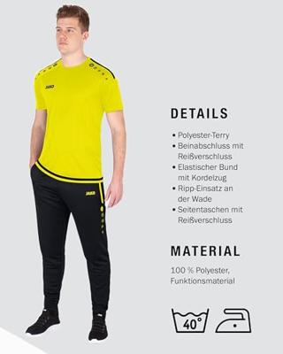 JAKO 8495 Trainingsbroek Active - Zwart/Fluogeel - S