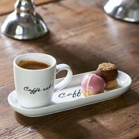 Riviera Maison Kop-en schotel, koffiemok met tekst 85 ml - Caffè Solo - thumbnail