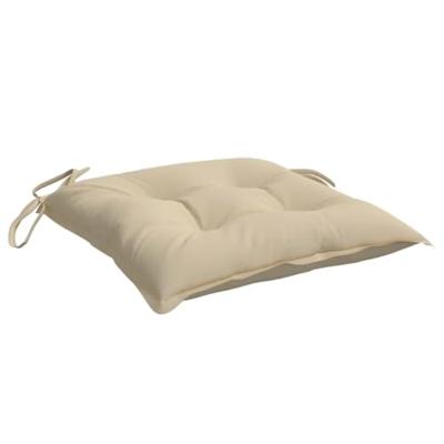 VidaXL Stoelkussens 2 st 40x40x7 cm oxford stof beige