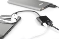 Digitus Audio Adapterkabel [1x USB-C stekker - 2x USB-C bus, Jackplug female 3,5 mm] AK-300400-002-S 20.00 cm Afgeschermd, Afgeschermd (dubbel) - thumbnail