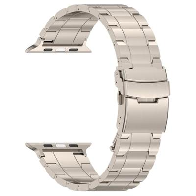 Titanium Premium Link bandje - Titanium kleur - Geschikt voor Apple Watch 44mm / 45mm / 46mm / 49mm