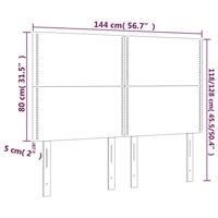 Hoofdbord LED 144x5x118/128 cm stof donkerbruin - thumbnail