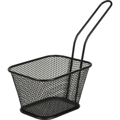 Gusta frietmandje 10.5x8.5x13.8 cm zwart/aluminium