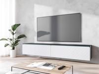 Tv-meubel DONATELO 2 klapdeuren 180 cm matera/wit met led - thumbnail