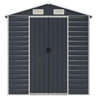 Tuinschuur 191x725x198 cm gegalvaniseerd staal antracietkleurig - thumbnail