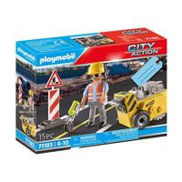 PLAYMOBIL city action bouwvakker met randensnijder - 71185 - thumbnail