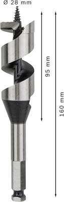 Bosch Accessories 2608585710 Slangenboor 28 mm Gezamenlijke lengte 160 mm Zeskant schacht 1 stuk(s)