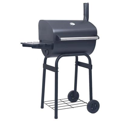 VidaXL Houtskoolbarbecue roker met onderschap zwart