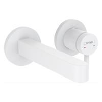 Wastafelmengkraan Inbouw Finoris HansGrohe 2-gats 168 MM Voorsprong Met Afvoerplug Mat Wit - thumbnail