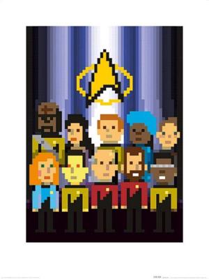 Kunstdruk Star Trek - The Next Generation Trexels TNG Crew 60x80cm Kunstdruk Star Trek - The Next Generation Trexels TNG Crew 60x80cm