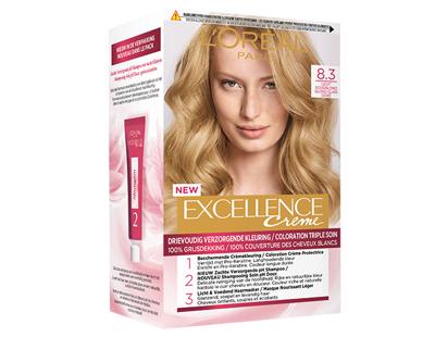 Loreal Excellence 8.3 licht goudblond (1 Set)