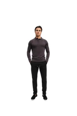 Malelions Knitted Longsleeve Polo Heren Bruin - Maat XL - Kleur: Bruin | Soccerfanshop