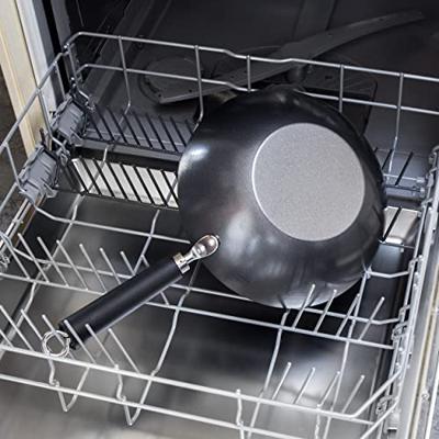 Ken Hom wokpan met greep 27 cm staal zwart/zilver Ken Hom wokpan met greep 27 cm staal zwart/zilver