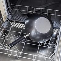 Ken Hom wokpan met greep 27 cm staal zwart/zilver - thumbnail