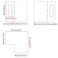 Keukenwandhoekkast Kalmar bewerkt hout zwart - thumbnail