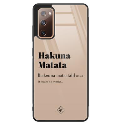 Samsung Galaxy S20 FE glazen hardcase - Hakuna Matata