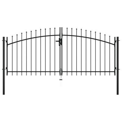 Hekpoort dubbele deur met speren bovenkant 300x150 cm