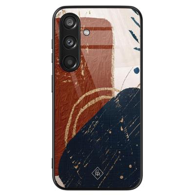 Samsung Galaxy S24 glazen hardcase - Abstract terracotta