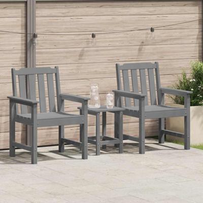 Tuinstoel 2 pcs Lichtgrijs 65.5 x 59 x 88cm Kunststof