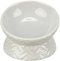 Trixie verhoogde voerbak / waterbak keramiek licht taupe - thumbnail