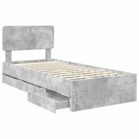 Bedframe met lade Beton Grijs 90 x 190 cm Geconstrueerd hout - thumbnail
