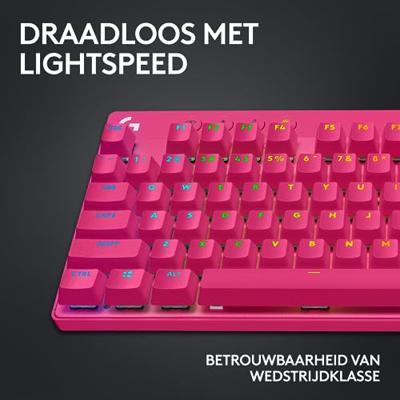 Logitech G Pro X TKL toetsenbord Draadloos Roze - GL Linear Azerty Frans Logitech G Pro X TKL toetsenbord Draadloos Roze - GL Linear Azerty Frans
