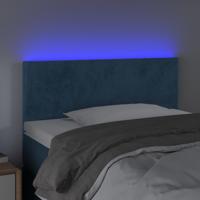 Hoofdbord LED 144x5x78/88 cm fluweel donkerblauw - thumbnail