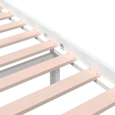 Bedframe massief hout wit 200x200 cm Bedframe massief hout wit 200x200 cm