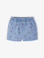 Baby denim short met madeliefborduursel double stone - thumbnail