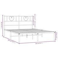 Bedframe met hoofdbord metaal zwart 140x190 cm - thumbnail