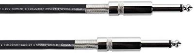 Cordial 14758 Jackplug Instrumenten Aansluitkabel [1x Jackplug male 6,3 mm (mono) - 1x Jackplug male 6,3 mm (mono)] 6.00 m Zwart Flexibel