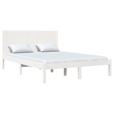 Bedframe zonder matras massief grenenhout wit 140x190 cm Bedframe zonder matras massief grenenhout wit 140x190 cm