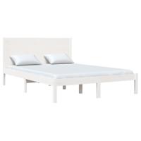 Bedframe zonder matras massief grenenhout wit 140x190 cm - thumbnail