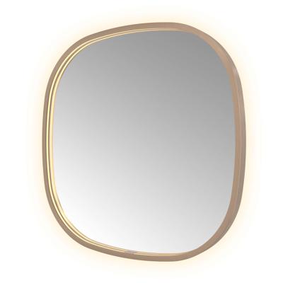 Spiegel Hotbath &MORE 60x60 cm LED-Verlichting Spiegelverwarming Deens Ovaal Geborsteld Koper PVD