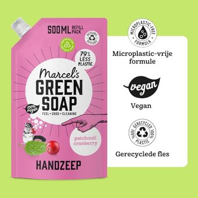 Marcel&apos;s Green Soap Handzeep patchouli & cranberry 500ml navulzak - thumbnail