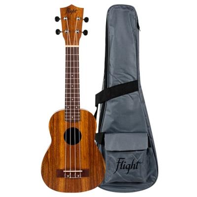 Flight Natural Series NUS200 Teak sopraan ukelele met brede topkam inclusief gigbag