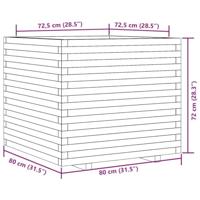Plantenbak 80x80x72 cm massief grenenhout wit - thumbnail