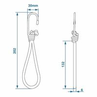 ProPlus elastieken lus met haak 16 cm groen 4 stuks - thumbnail